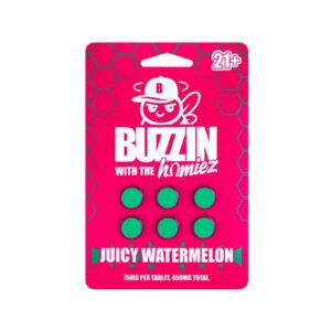 buzzin with the homiez proprietary botanical extract tablets juicy watermelon 96566